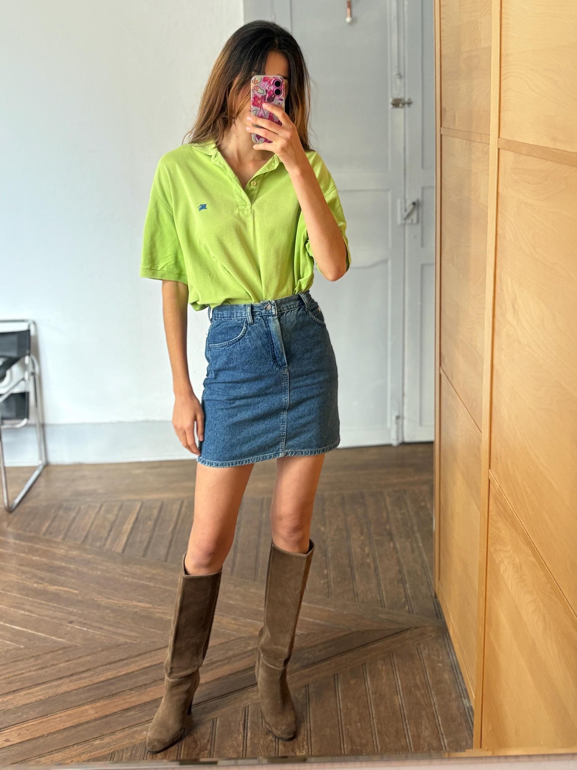Vintage Burberrys of London Polo Shirt – Bright Green Classic - Vintage Designer shirt, 6, oversized fit, Size L - XL