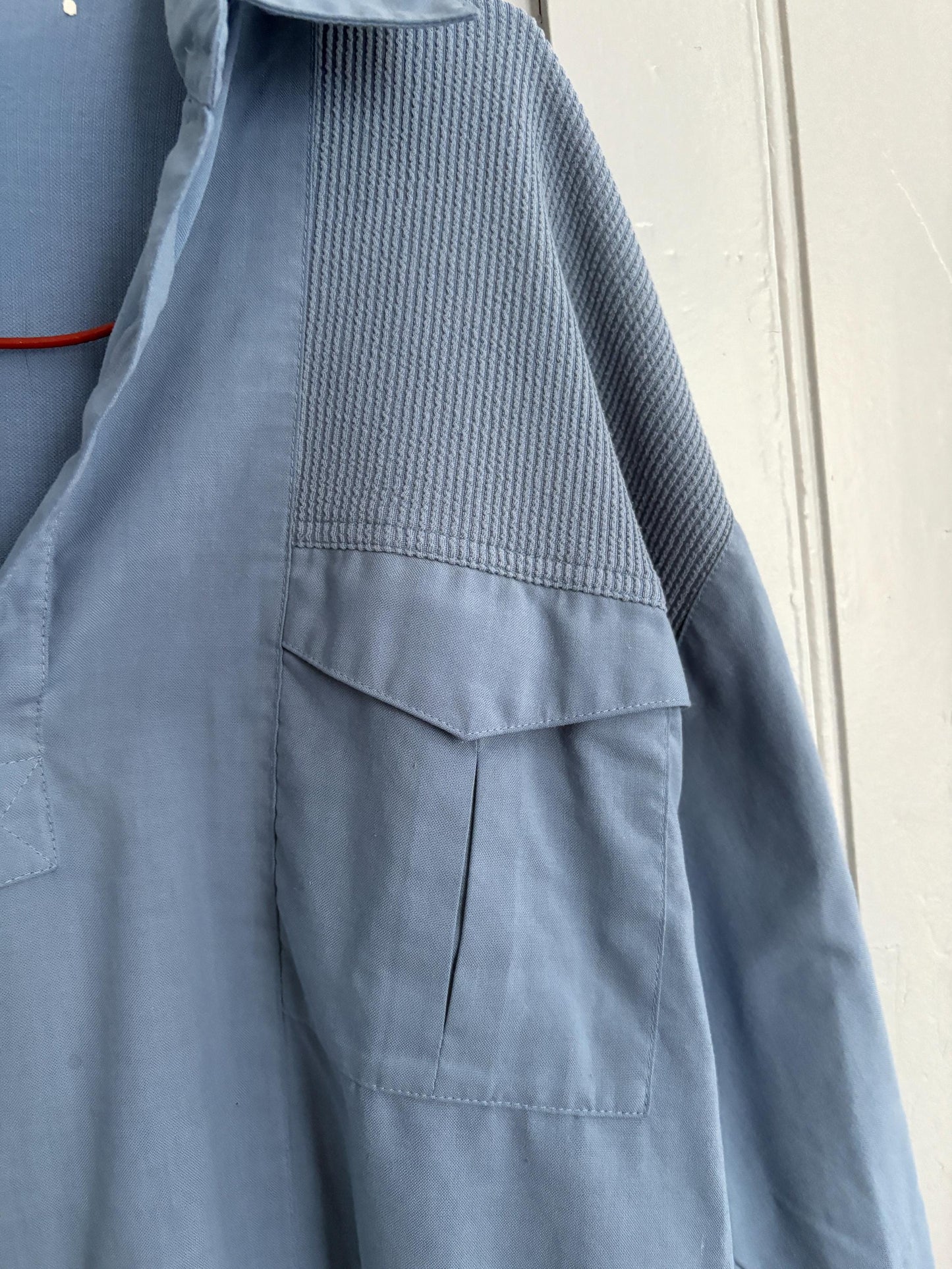 Vintage Catamaran light blue button down, Summer short sleeve shirt, Men's Polo shirt, UNISEX boxy fit classic formal shirt