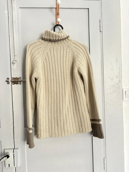 Vintage Timberland Wool Blend Turtleneck Sweater, Light Grey Pullover
