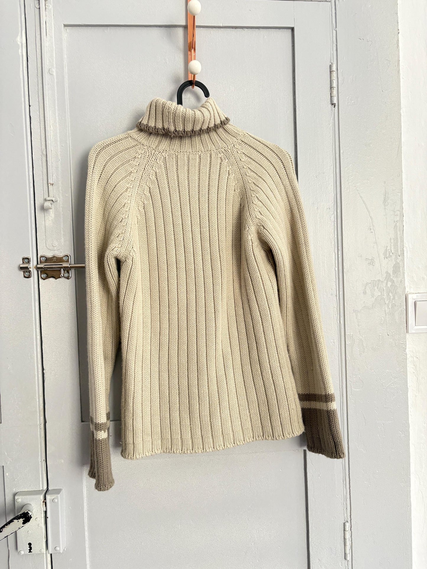 Vintage Timberland wool blend light grey jumper, Non itch Turtleneck pullover, Luxury branded sweater, Long sleeve wool basic jumper