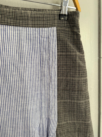 Vintage Blue Wool Linen Midi Skirt — additional view 8