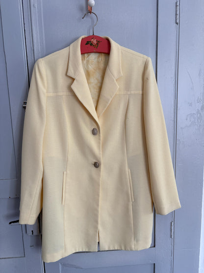 Vintage Pastel Yellow Blazer Jacket — additional view 6