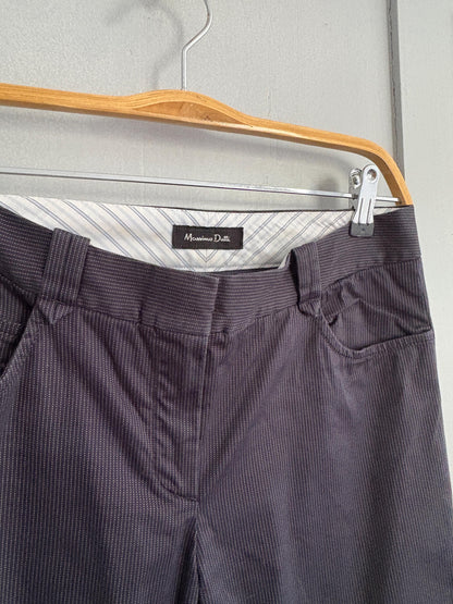Dark Navy Pinstripe Flared Trousers — additional view 7