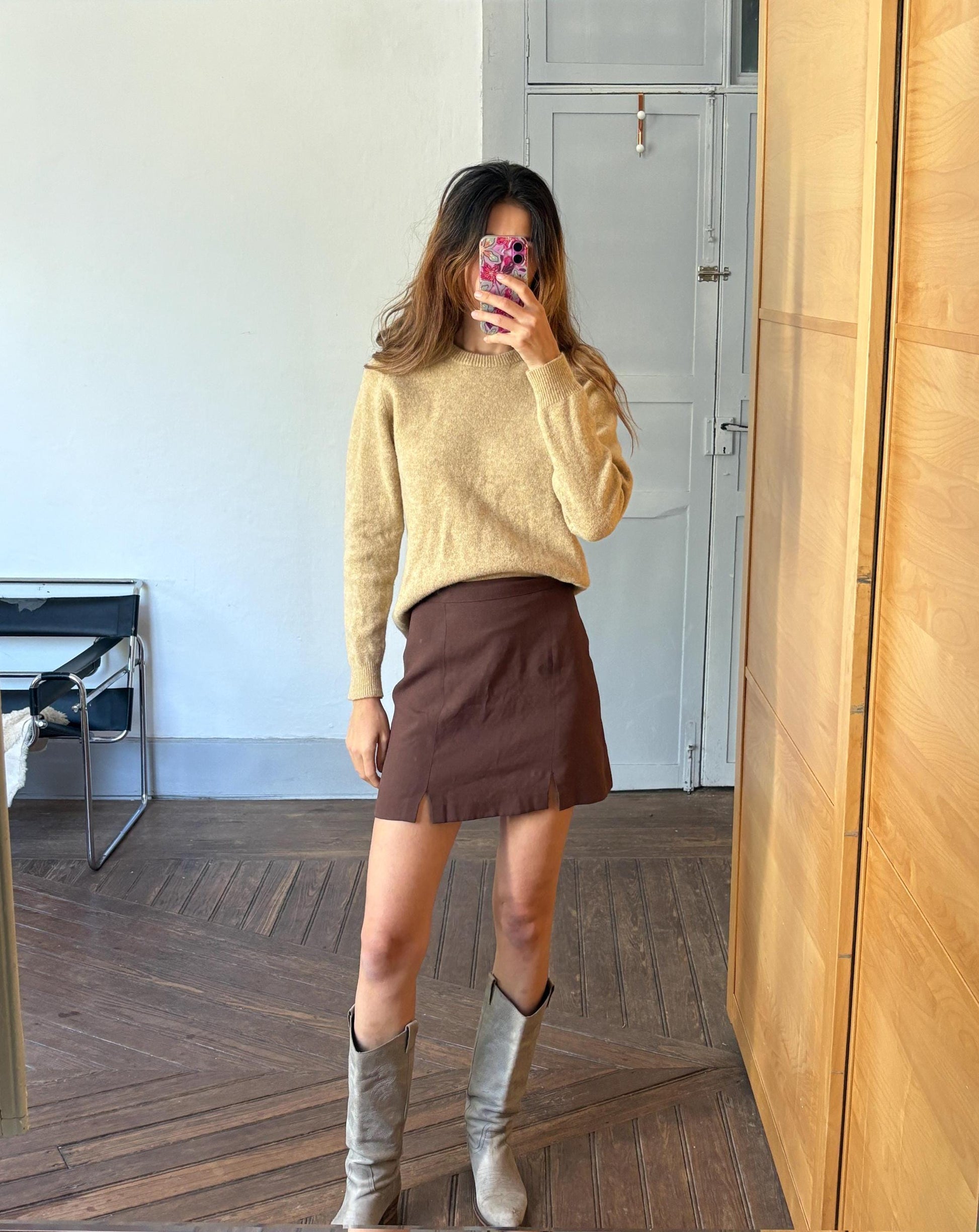 Vintage 100% Lambswool Jumper, Classic Crewneck Sweater, Light Academia Aesthetic, Minimalist Knitwear, Size M-L