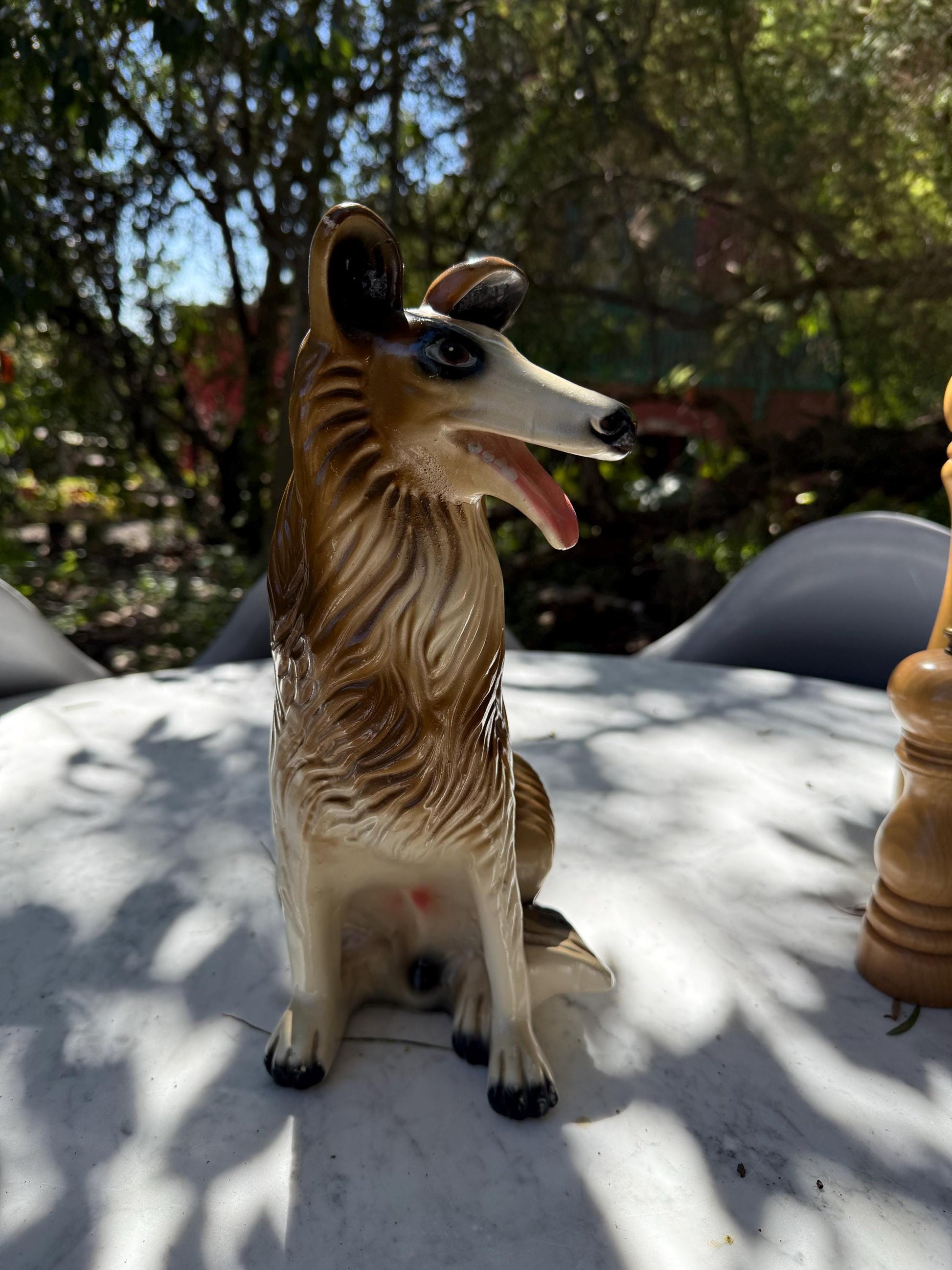 Vintage large Ceramic Collie Dog Figurine – 32cm Tall