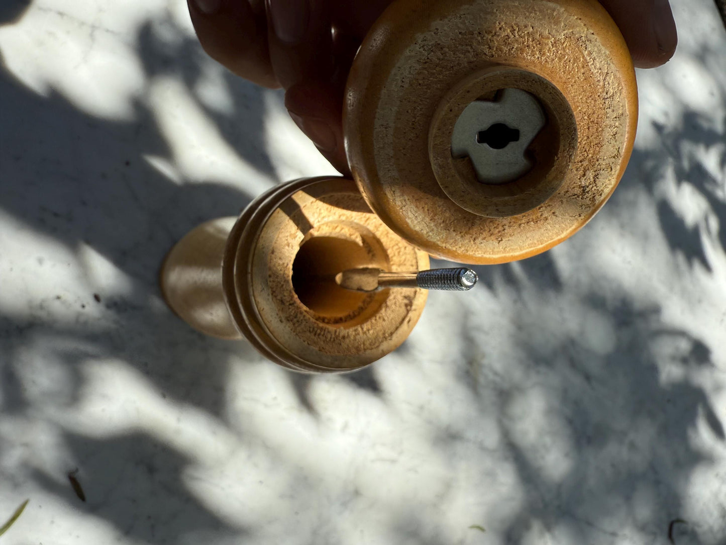 Vintage Wooden Pepper Grinder – 32 cm Tall Rustic Spice Mill with Iron Mechanism
