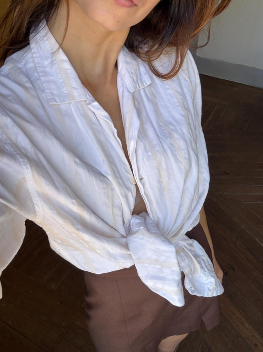 Vintage Striped Cotton Oversized Shirt