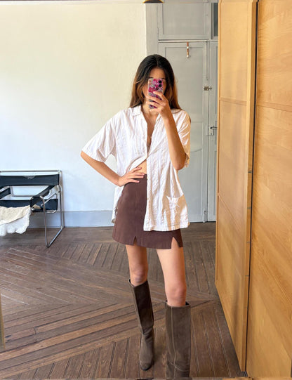Vintage Striped Cotton Oversized Shirt — back view