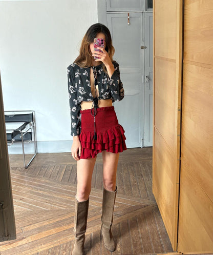 Vintage Floral Tie-Front Blouse — additional view 5