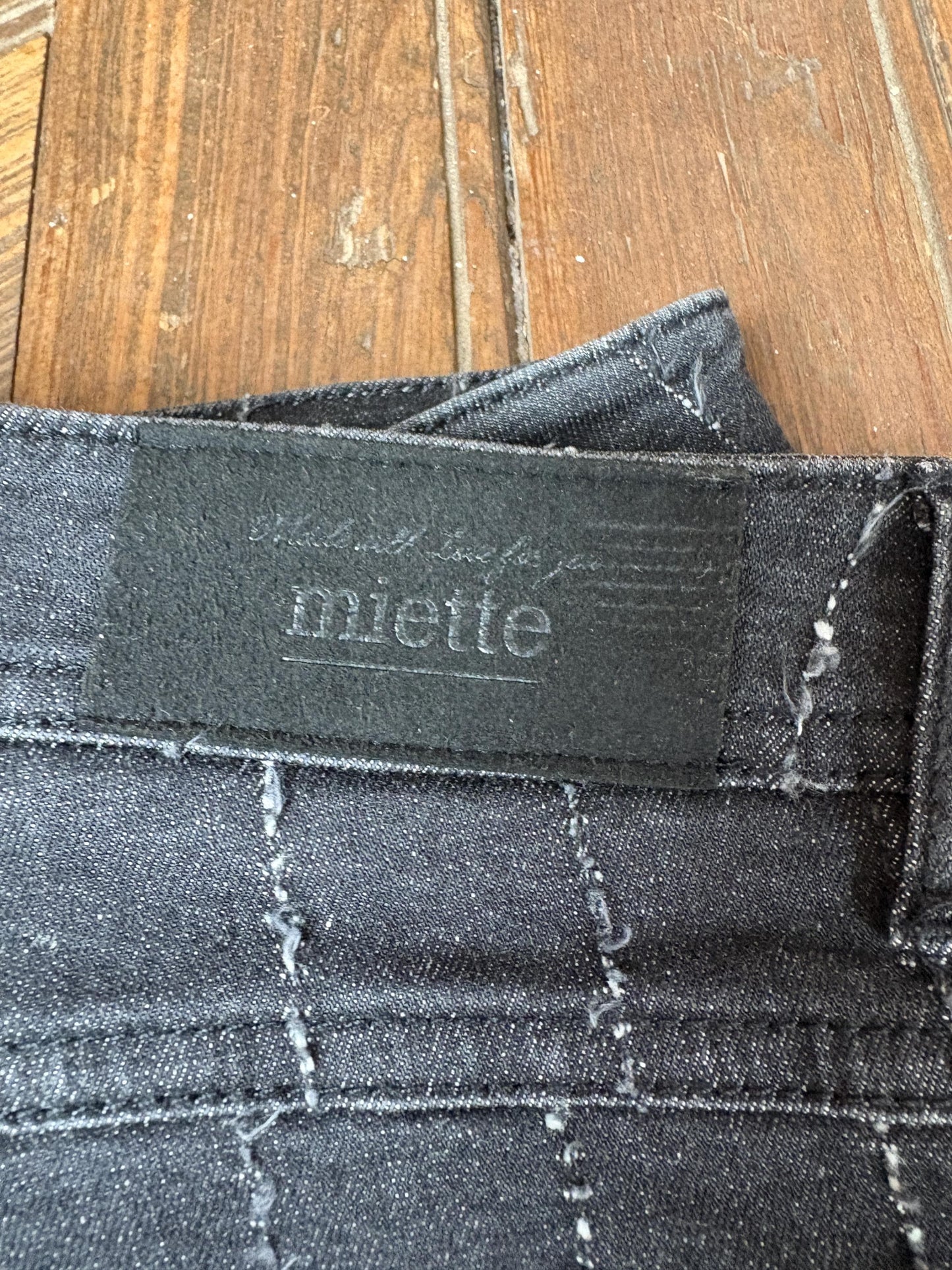 Vintage Miette Black Pinstripe Jeans – Made in Spain – Elegant & Effortlessly Cool