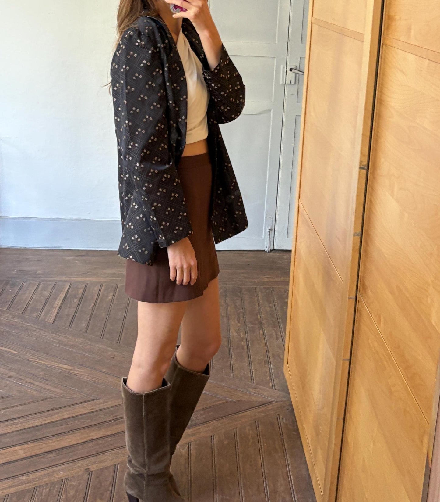 Vintage floral print blazer, handmade luxury jacket, Oversized fit, romantic Gothic aesthetic, unique retro statement piece