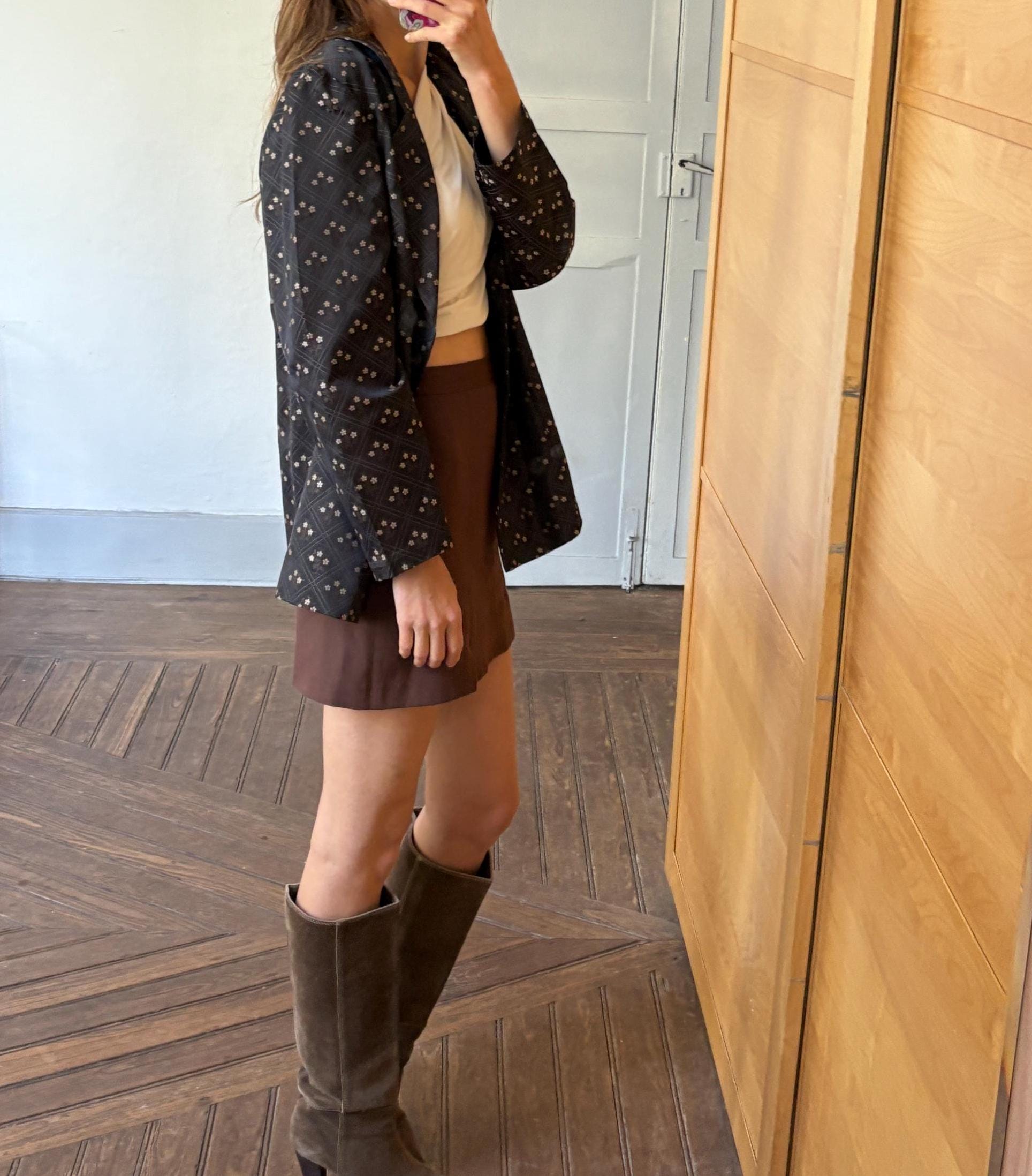 Vintage floral print blazer