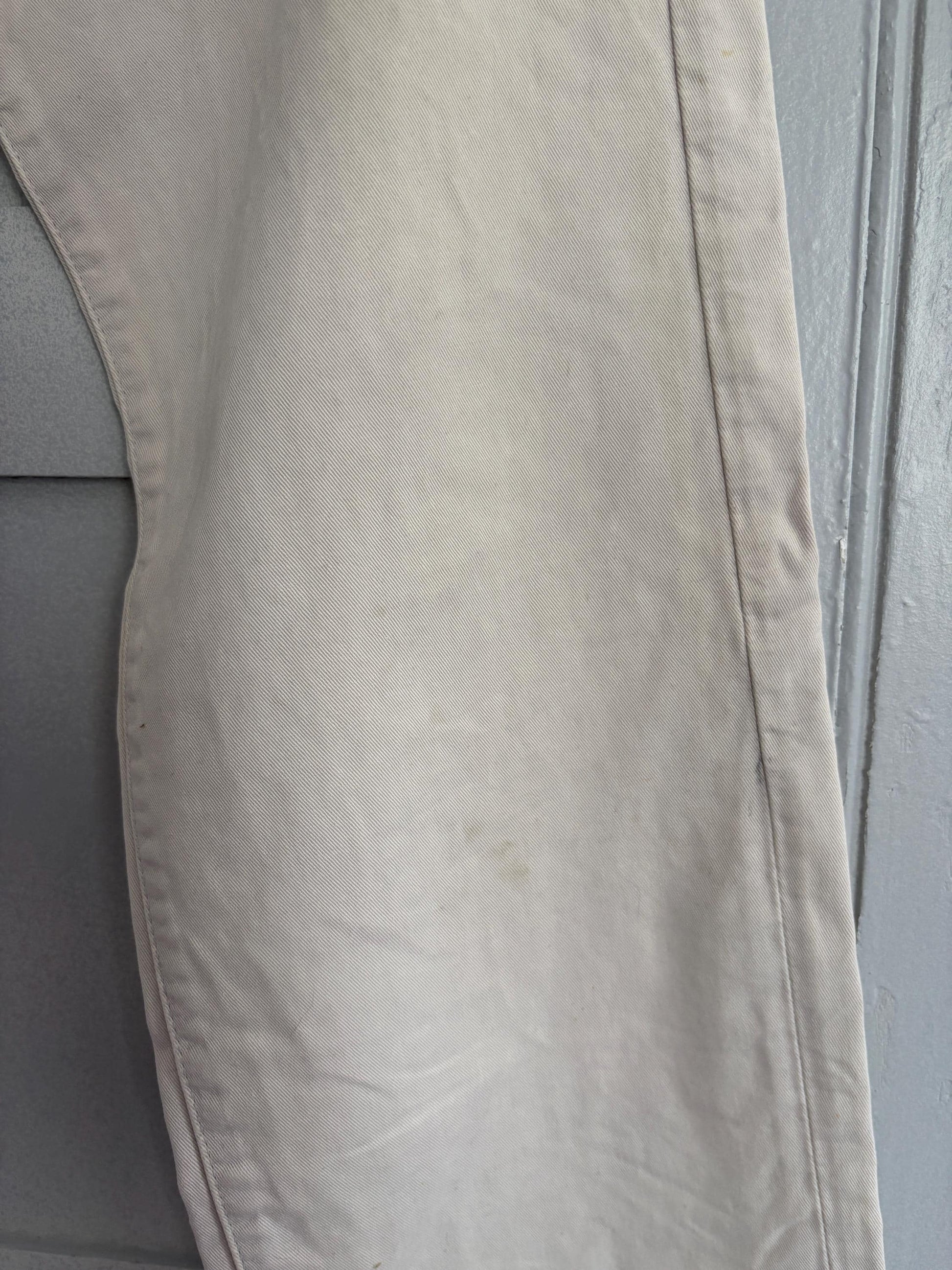 Vintage MEN'S Pepe Jeans Beige Cotton Trousers – Classic 90s Straight-Leg Fit