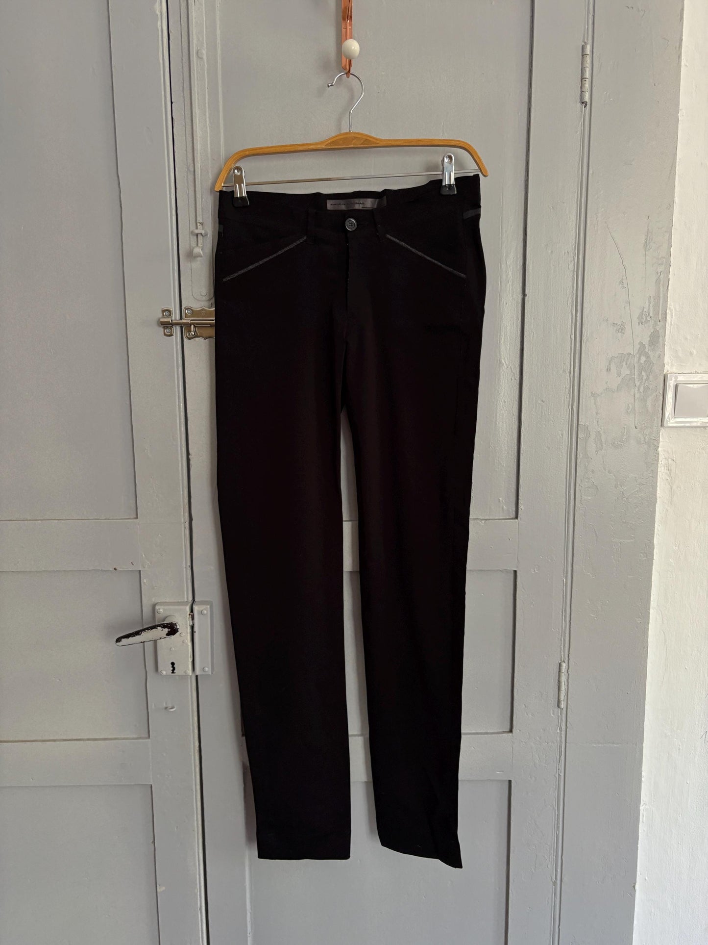 Vintage Marithé + François Girbaud Black Stretch Pants – Designer Minimalist Slim Fit – Y2K French Fashion – Size M
