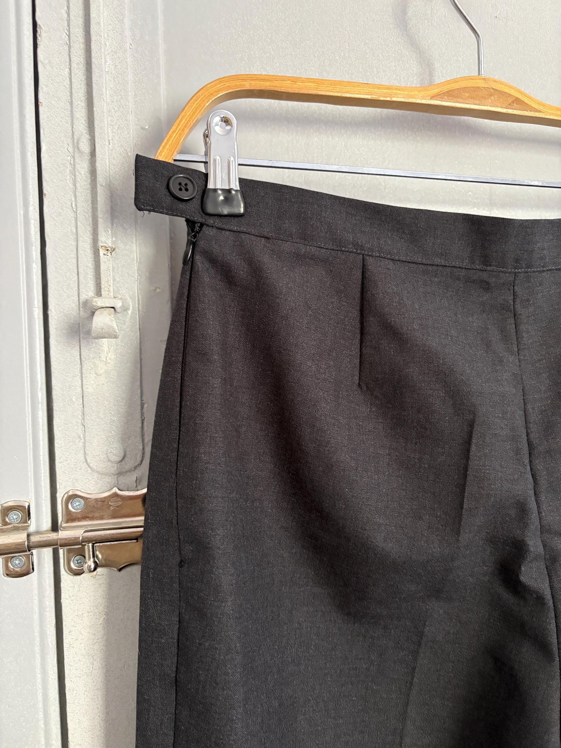 Vintage elegant Italian made wool black pants, Luxury formal pants, Italy designer trousers, Straight leg fit