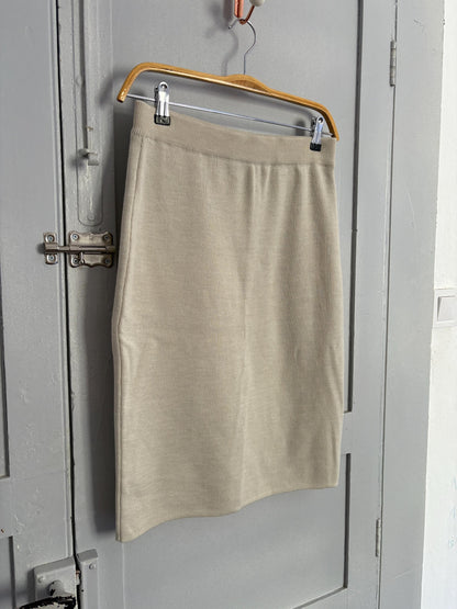 White Merino Wool Blend Skirt — additional view 7