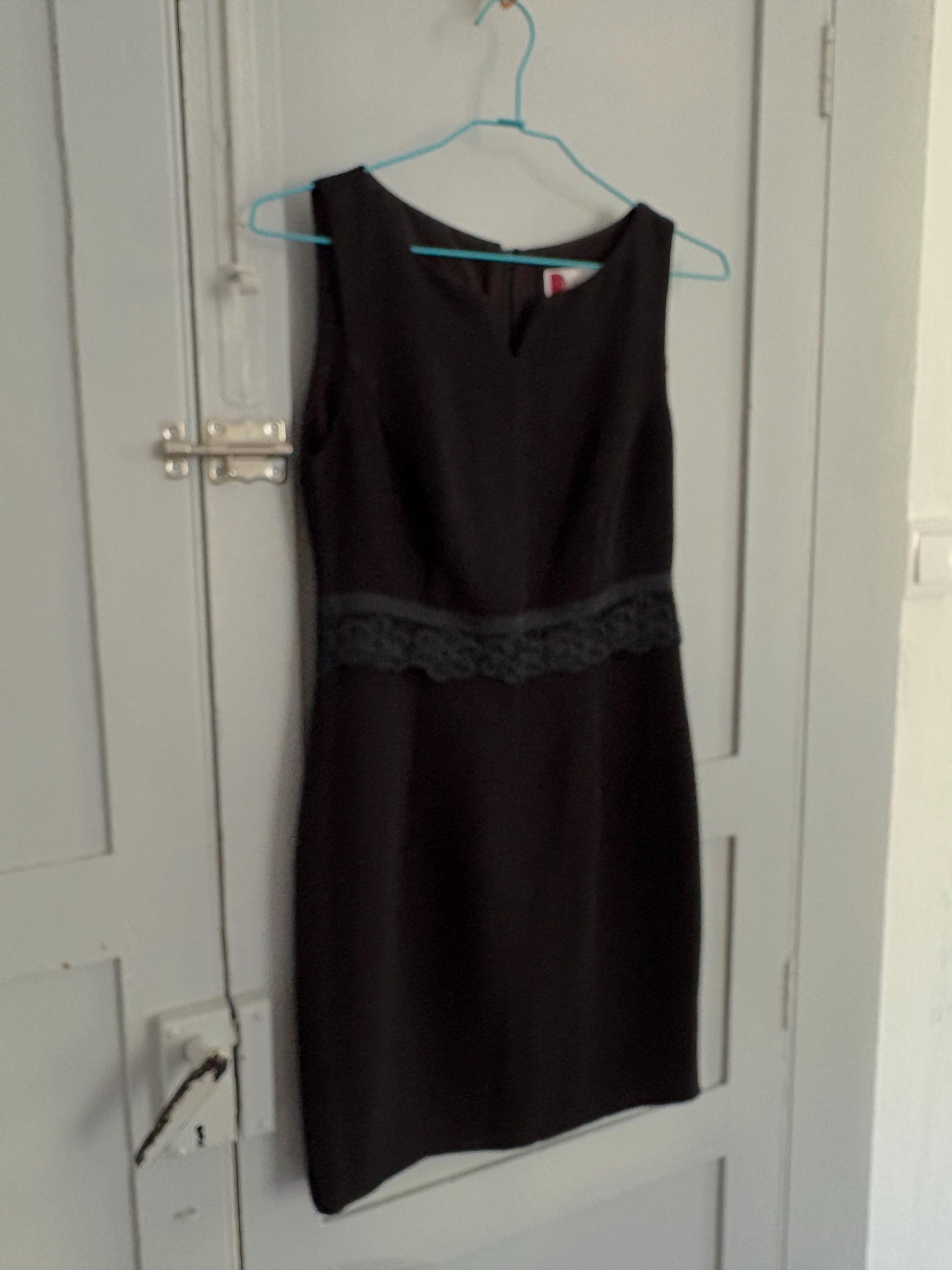 Vintage luxury designer black formal mini dress, Elegant El Corte Ingles short dress, Made in England, Size XS