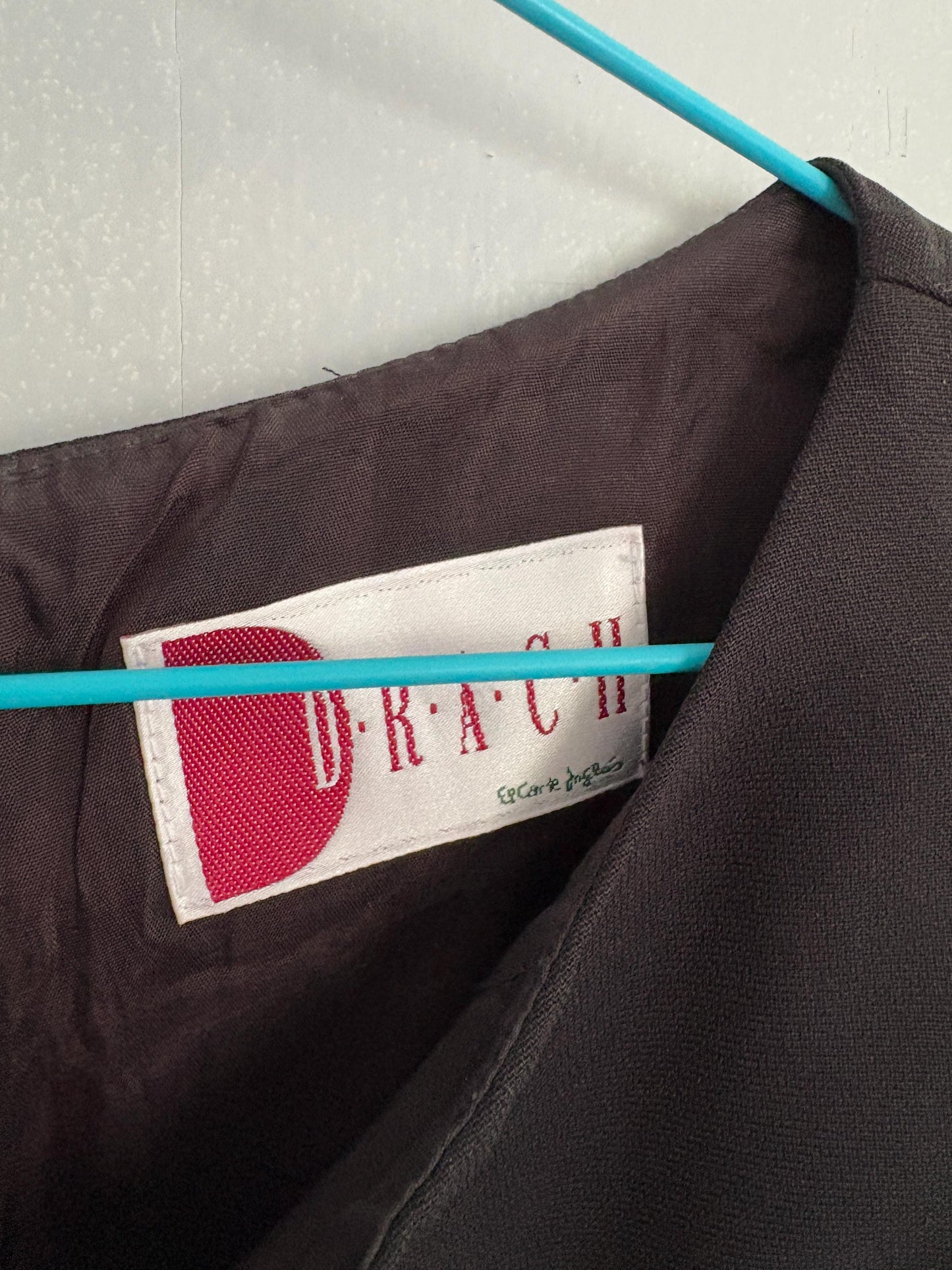 Vintage luxury designer black formal mini dress, Elegant El Corte Ingles short dress, Made in England, Size XS