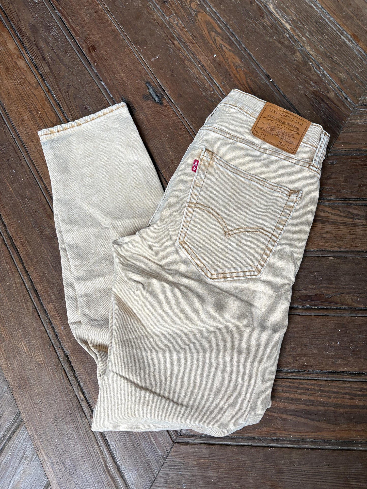 vintage Levi’s 512 beige jeans slim tapered fit premium denim Levi Strauss EU 40 US 30