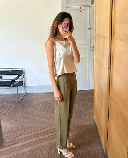 Vintage Italian Wool Trousers — fabric close-up