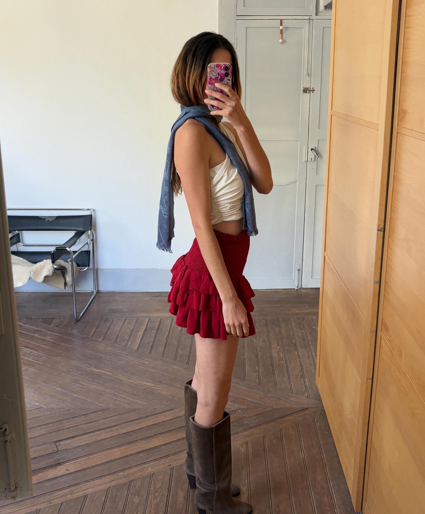 Super soft Silk & cashmere blend blue scarf, luxury Apothecary scarf, Gift for medicine student, Doctor winter wear