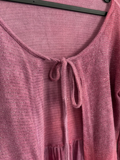 Vintage Glitter Knit Tie Top - Pink & Purple — additional view 9