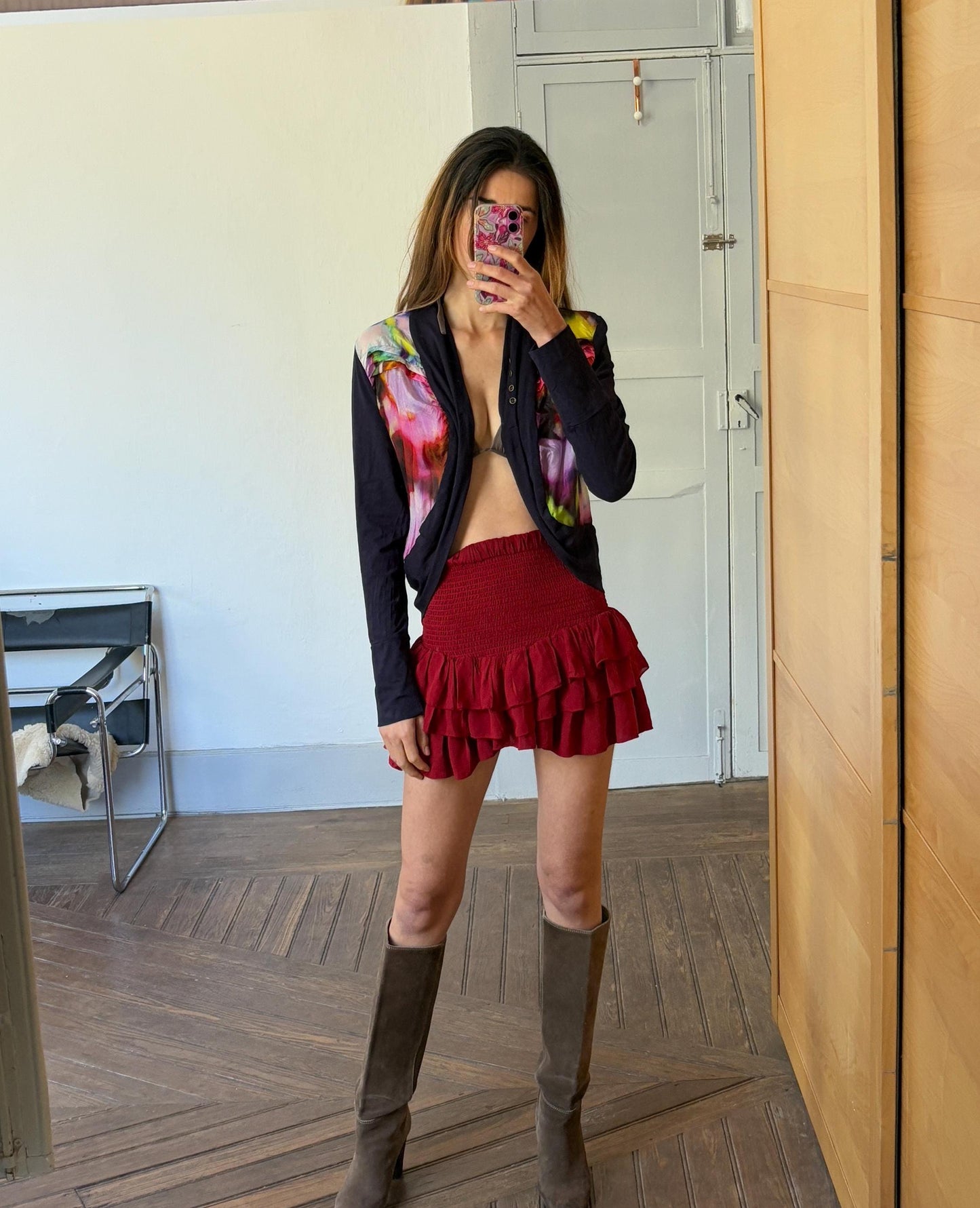 Vintage Mart Visser silk vest, Luxury designer cardigan, Lightweight summer colourful branded vest