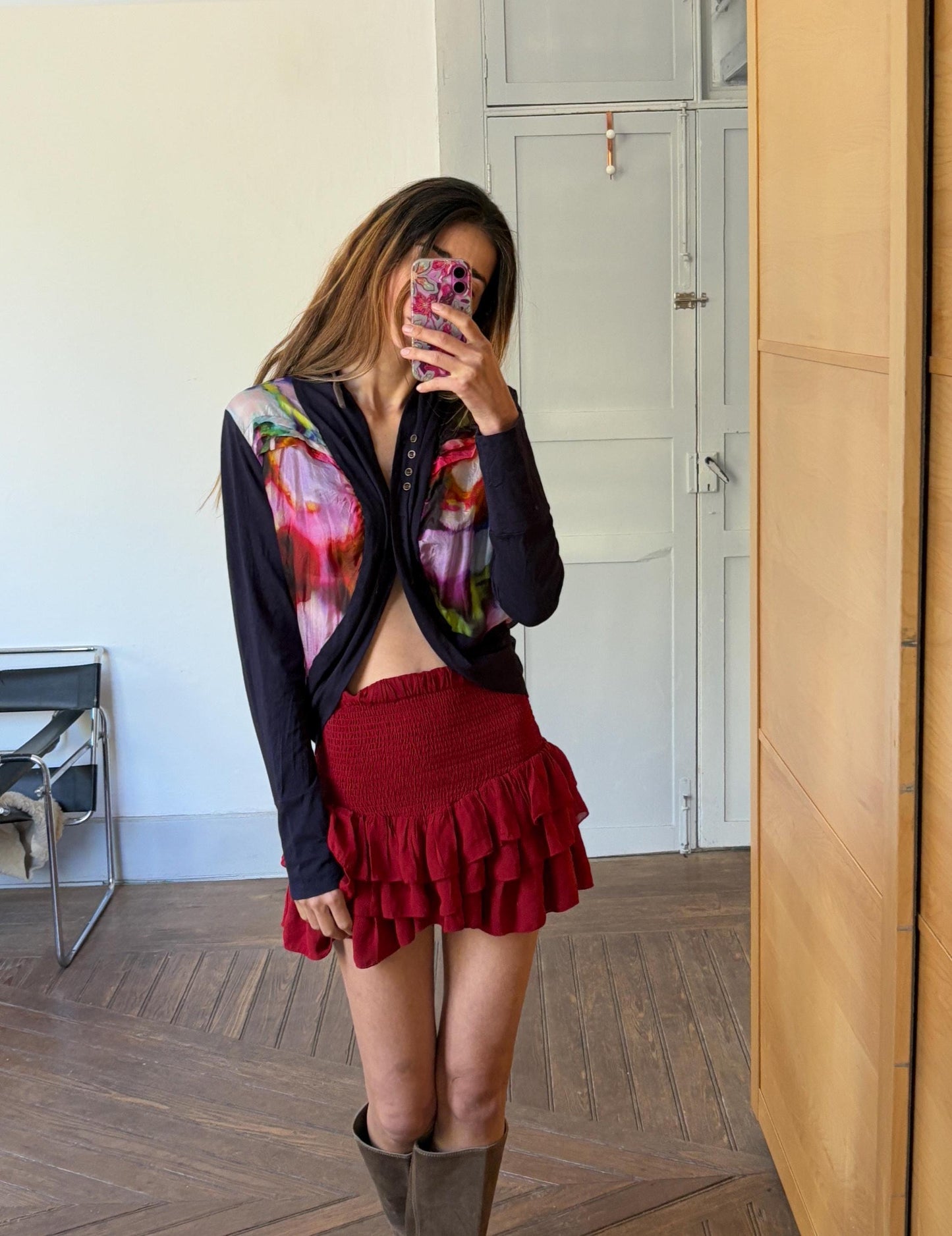 Vintage Mart Visser silk vest, Luxury designer cardigan, Lightweight summer colourful branded vest