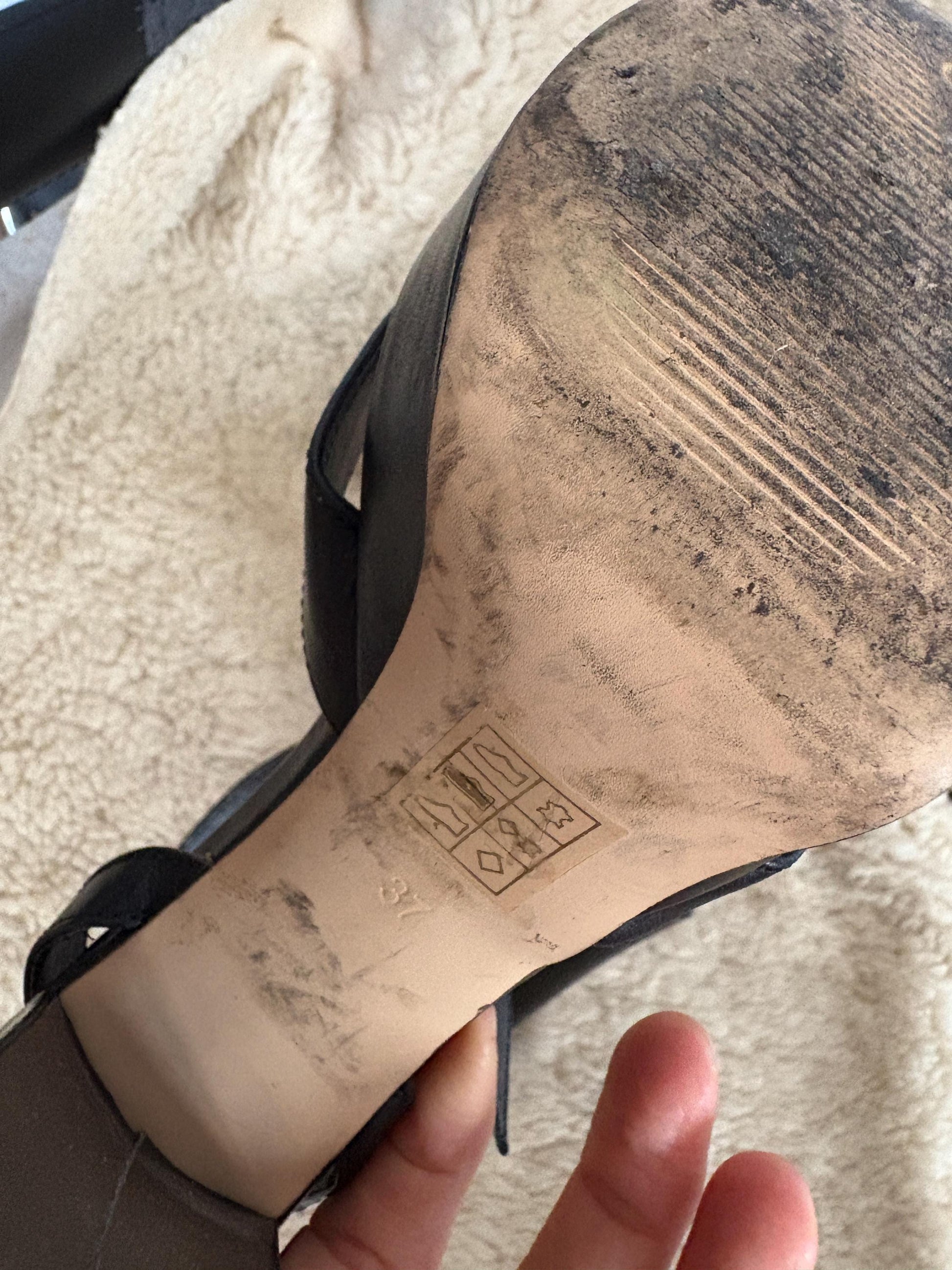 Vintage Guess Black Platform Heels, 2000s Y2K Strappy Sandals, High Block Heels with Logo Charm, Party Evening Shoes, Size EU 37