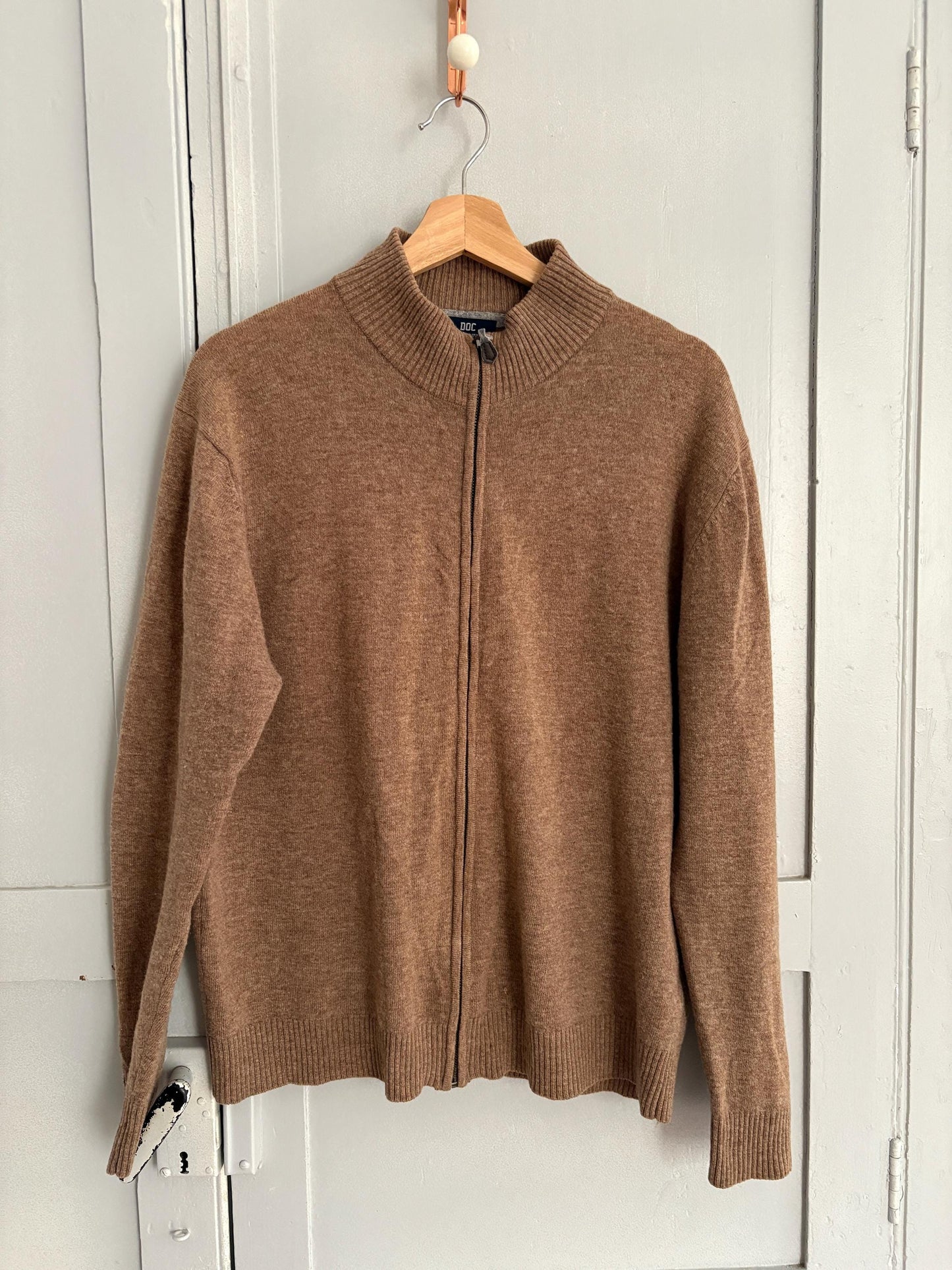 Vintage 100% Lambswool Zip-Up Cardigan – Soft & Timeless