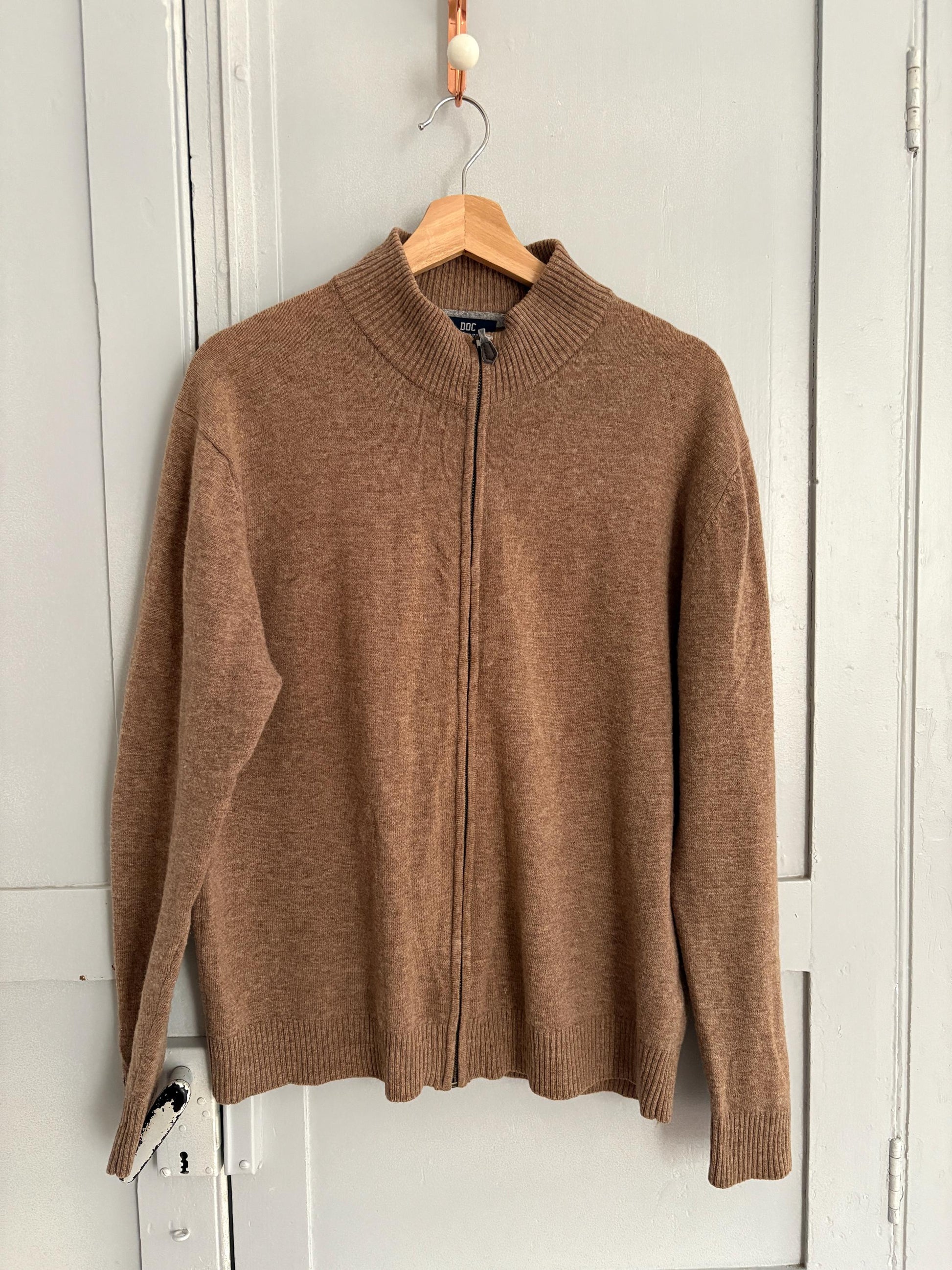 Vintage 100% Lambswool Zip-Up Cardigan – Soft & Timeless