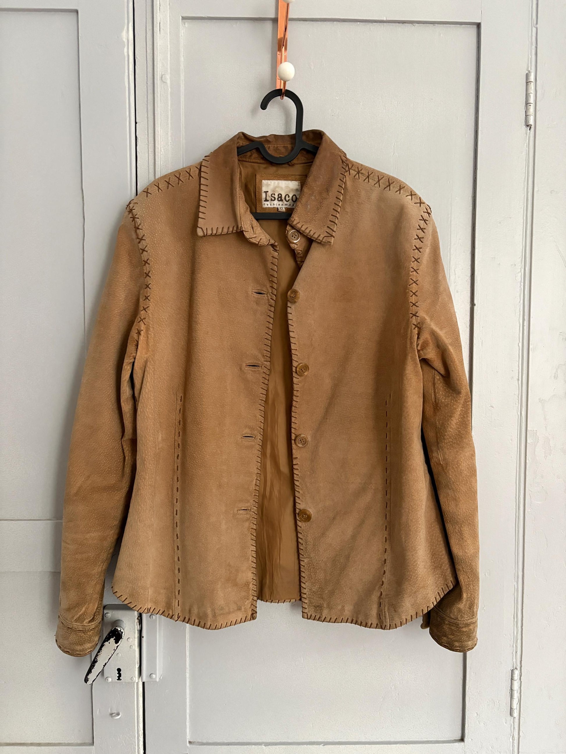 Vintage tan genuine Leather Jacket, USA M