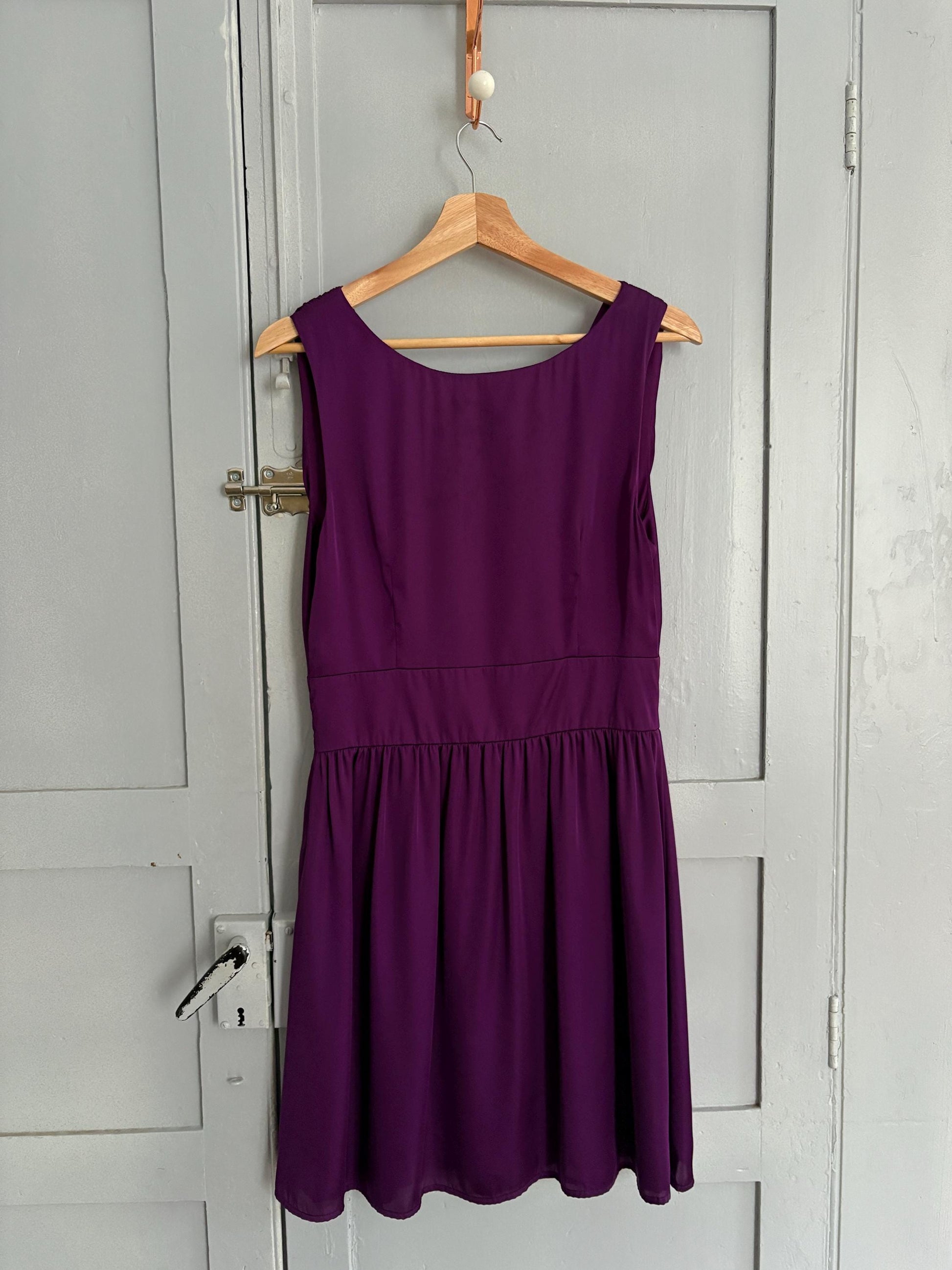 Vintage Silvian Heach Purple Formal Dress Elegant Draped Sleeveless Evening Mini Dress Party Cocktail Chic Retro 90s Y2K Aesthetic