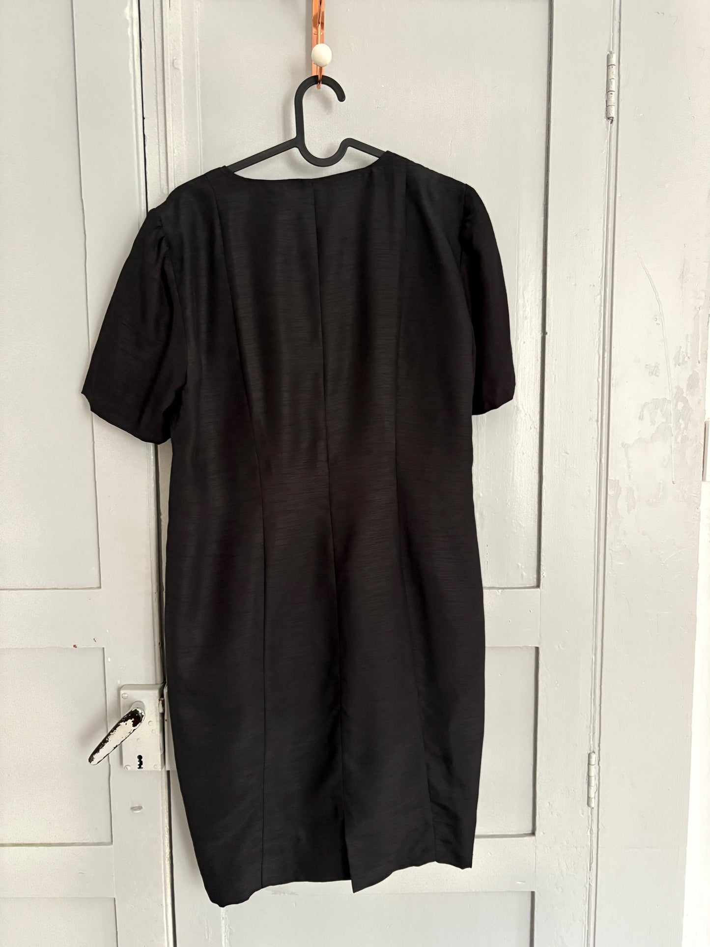 Vintage Black Dress Short Sleeve Dress