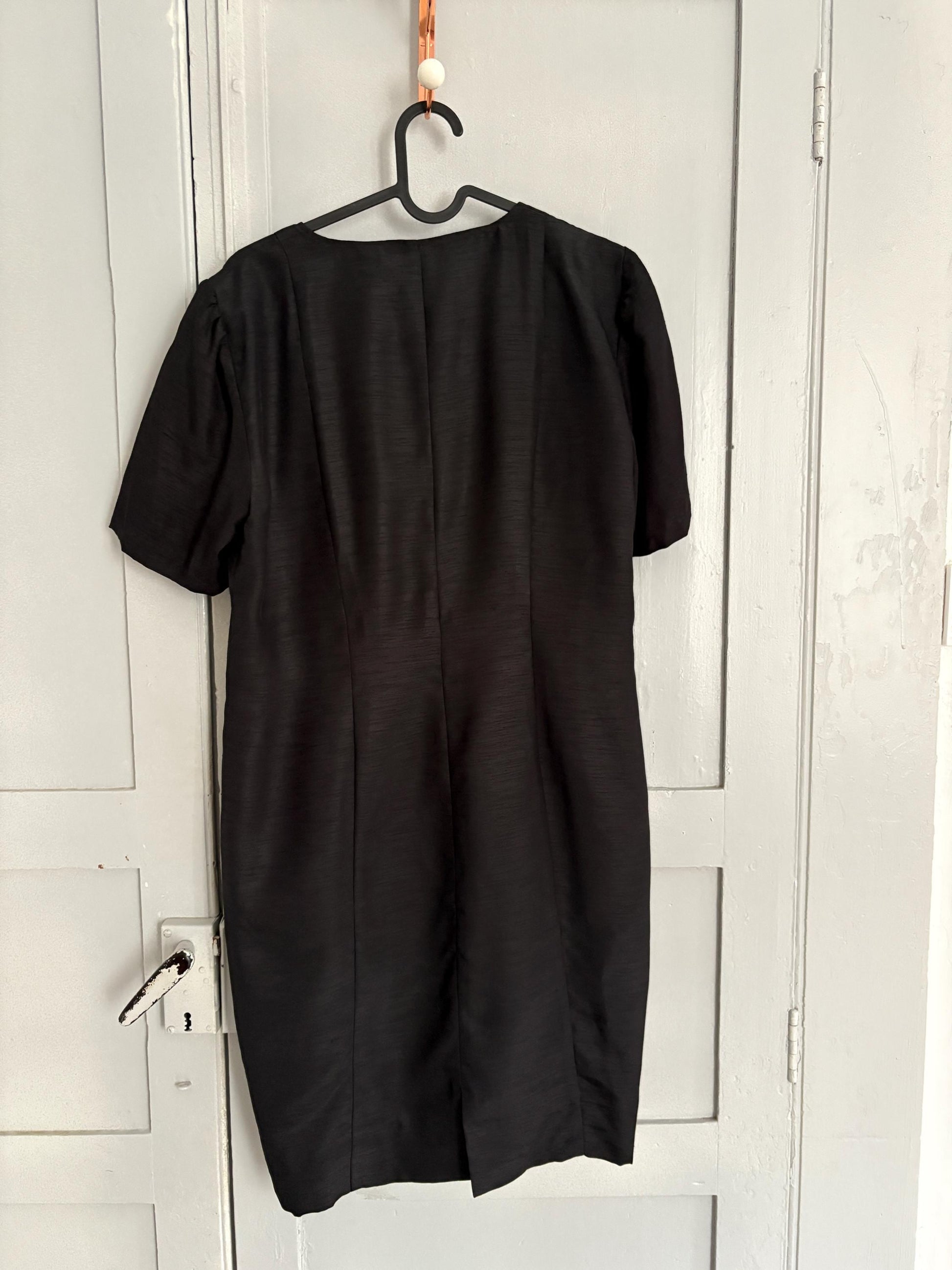 Vintage Black Dress Short Sleeve Dress