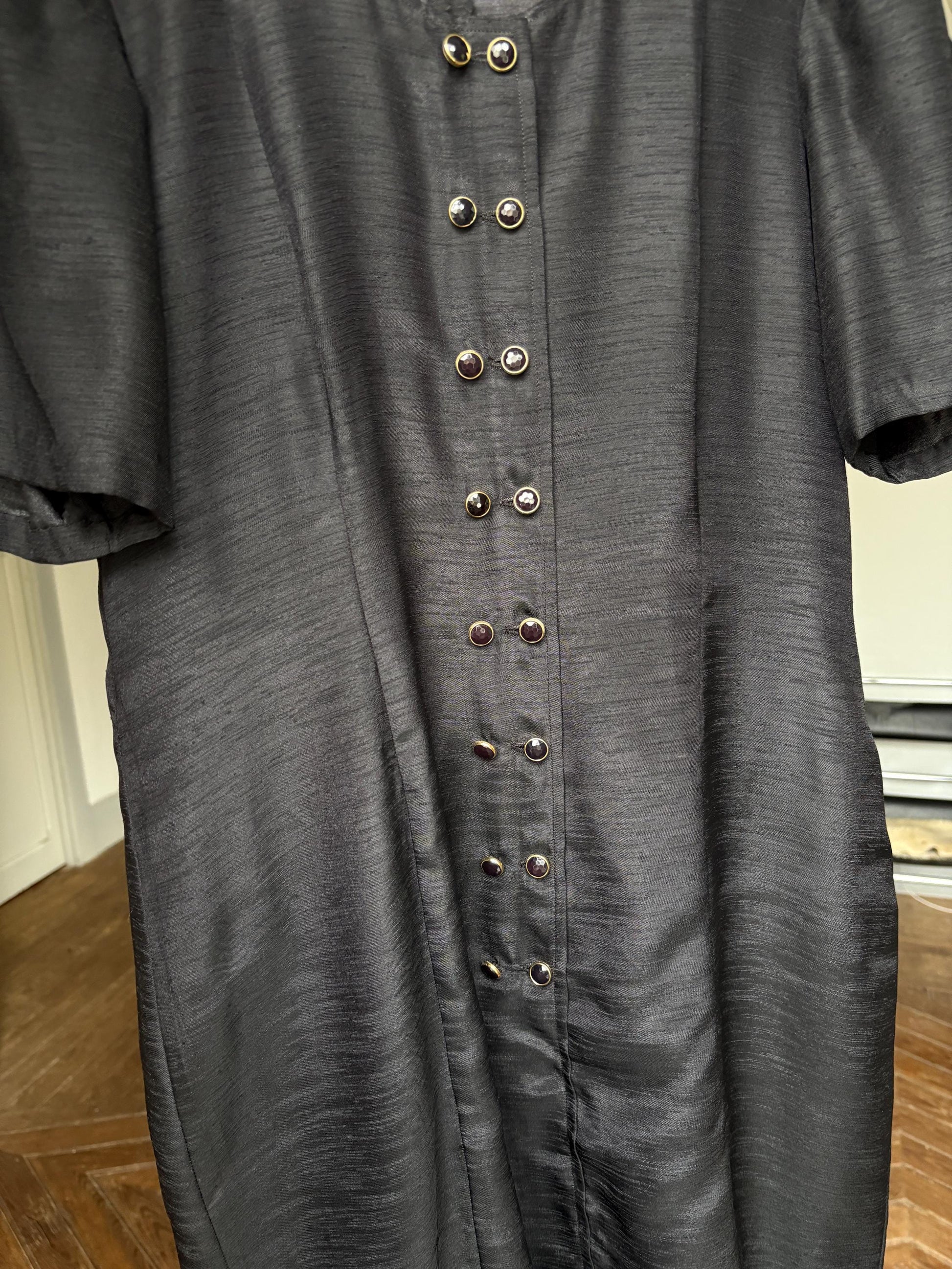 Vintage Black Dress Short Sleeve Dress