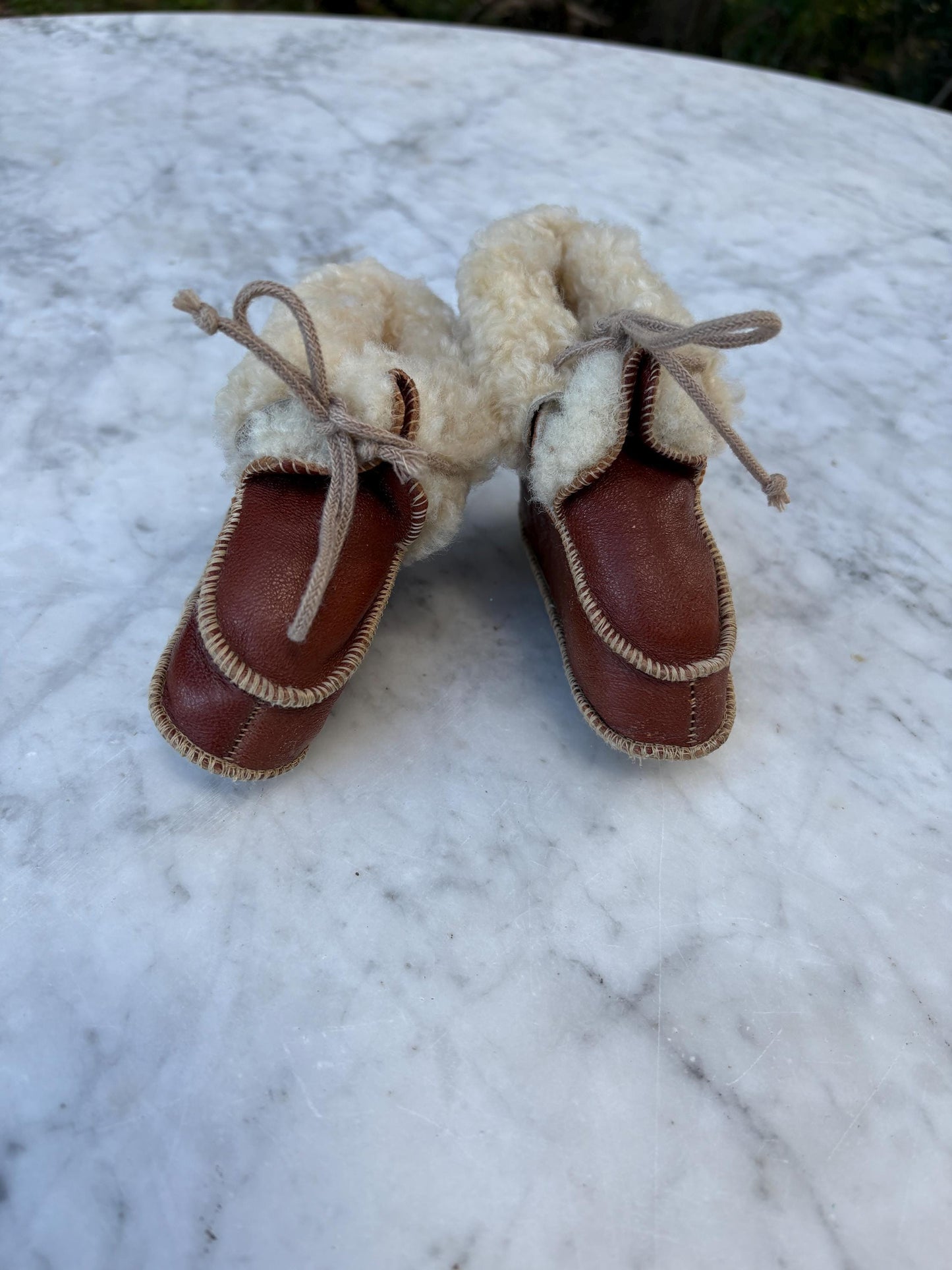 Baby Sheepskin Booties, Leather Wool Baby Shoes, Handmade Infant Winter Boots, Soft Sole Newborn Slippers, Warm Baby Moccasins