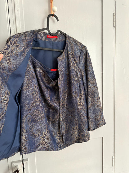 90s Blue Metallic Paisley Suit Set — additional view 9
