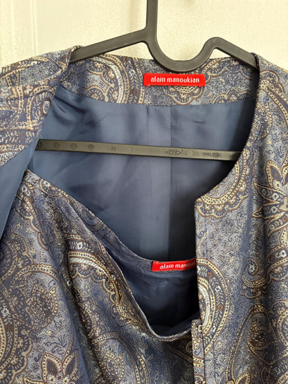 90s Blue Metallic Paisley Suit Set — additional view 8