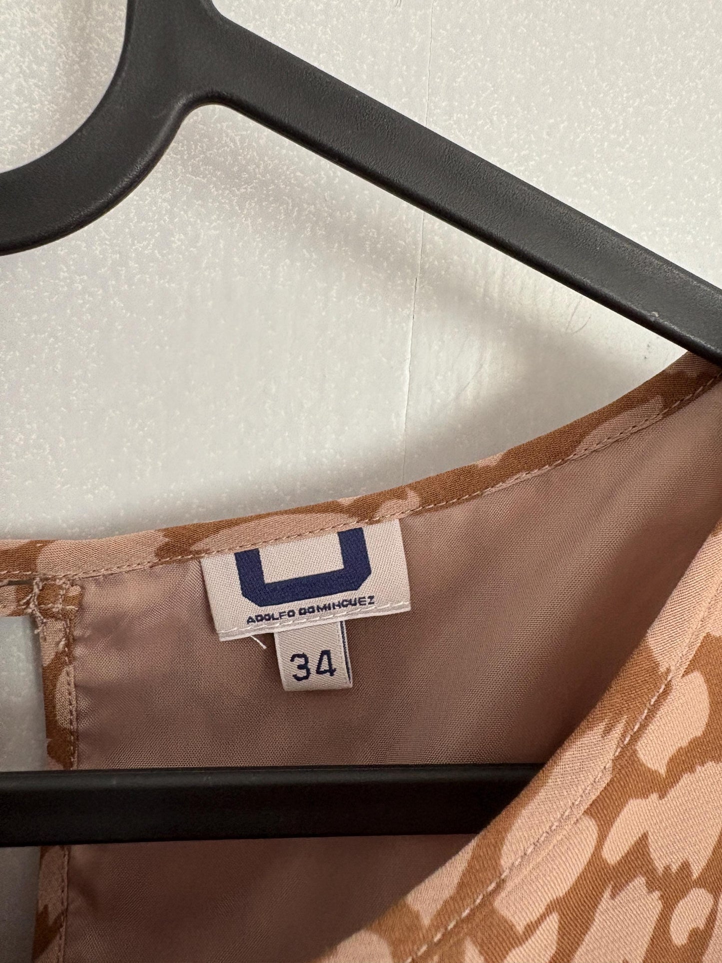 Vintage Adolfo Dominguez Leopard Print Summer Dress EU 34 – Brown Mini Dress