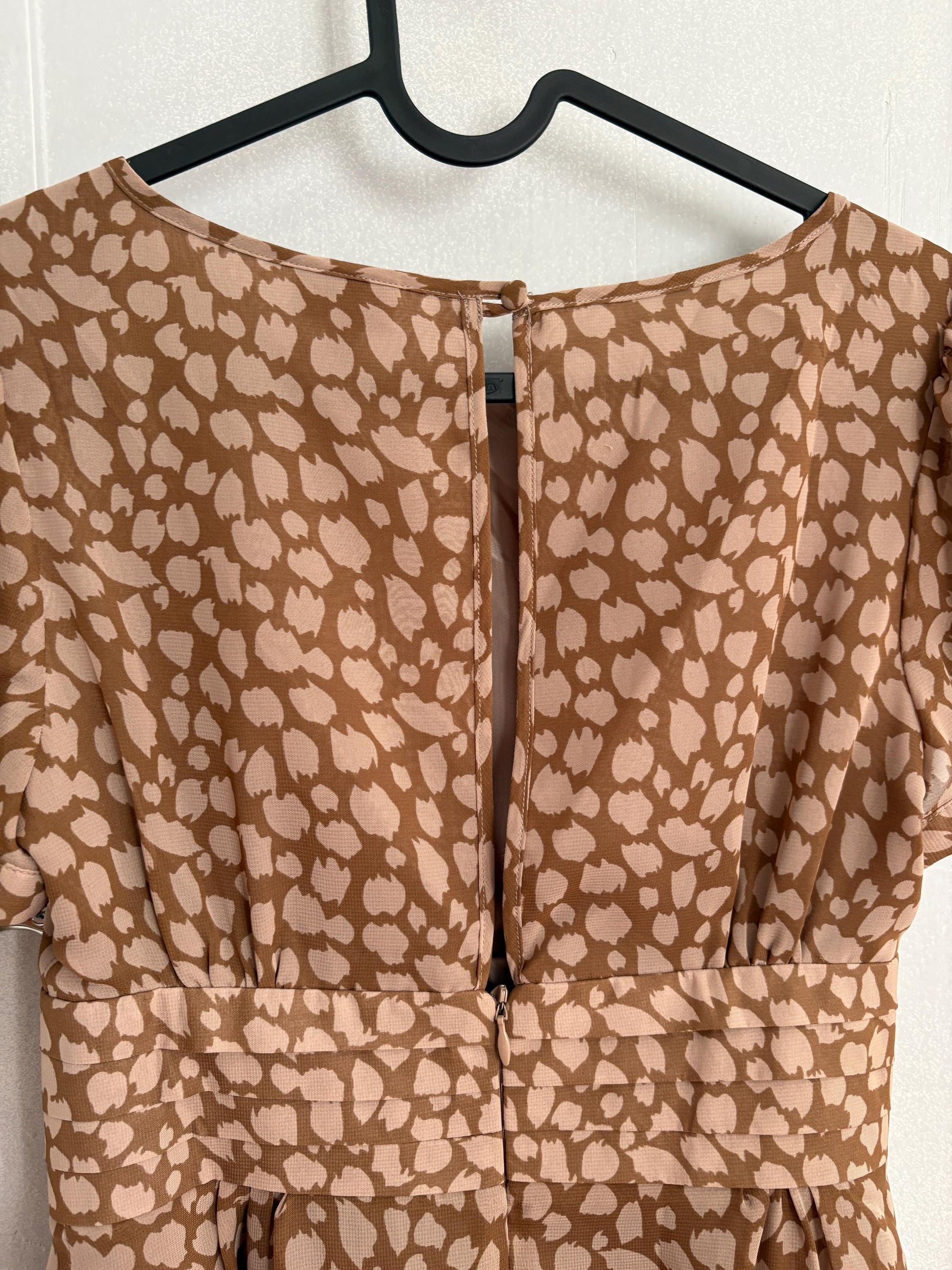 Vintage Adolfo Dominguez Leopard Print Summer Dress EU 34 – Brown Mini Dress