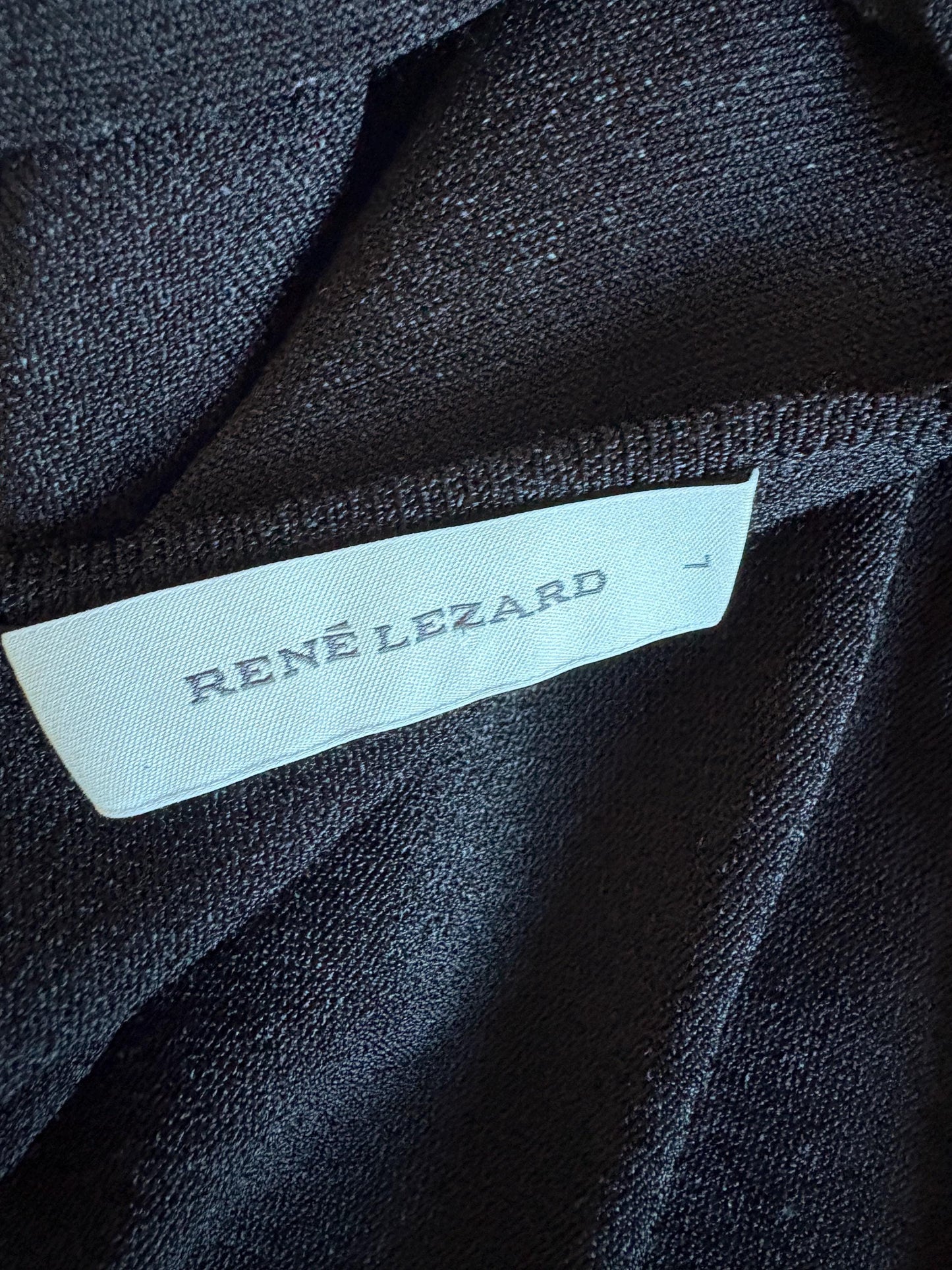 Vintage black René Lezard long sleeve shirt, Elegant open back formal black top, European designer clothing, Size L