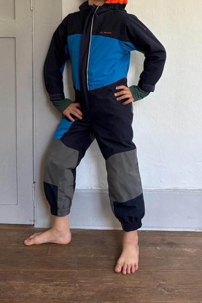 Vaude Kids Waterproof Snowsuit, Eco-Friendly Ski Suit, Blue Outdoor Winter Gear