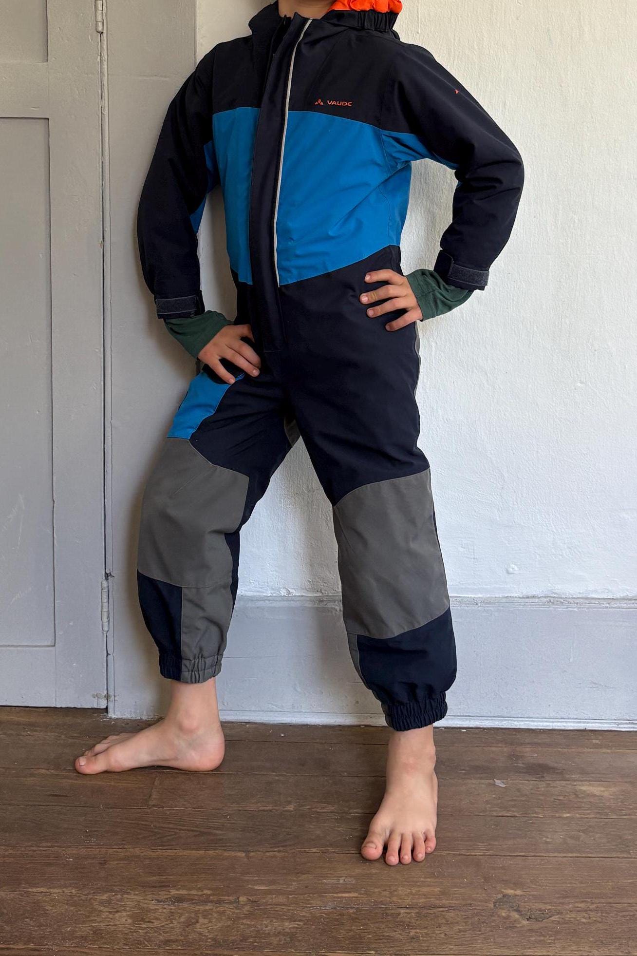 Vaude Kids Winter Snowsuit, Waterproof Eco-Friendly Ski Suit, Green Shape Outdoor Snow Overall, 110/116 EU (US 5-6), Sustainable Winter Gear