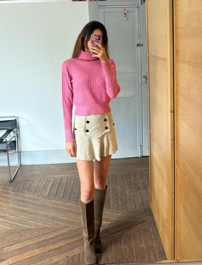 Barbiecore Bright Pink Turtleneck Sweater — additional view 7