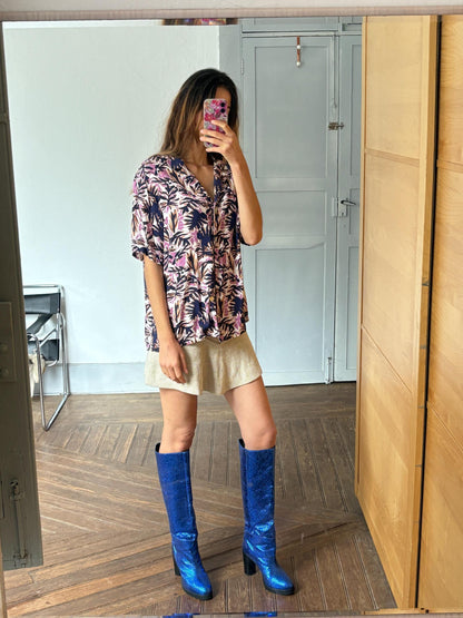 Tropical Print Hawaiian Button-Up Shirt — additional view 7