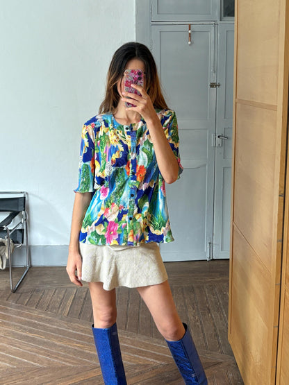 Vintage Floral Camisole Top, 1960s Style — additional view 6
