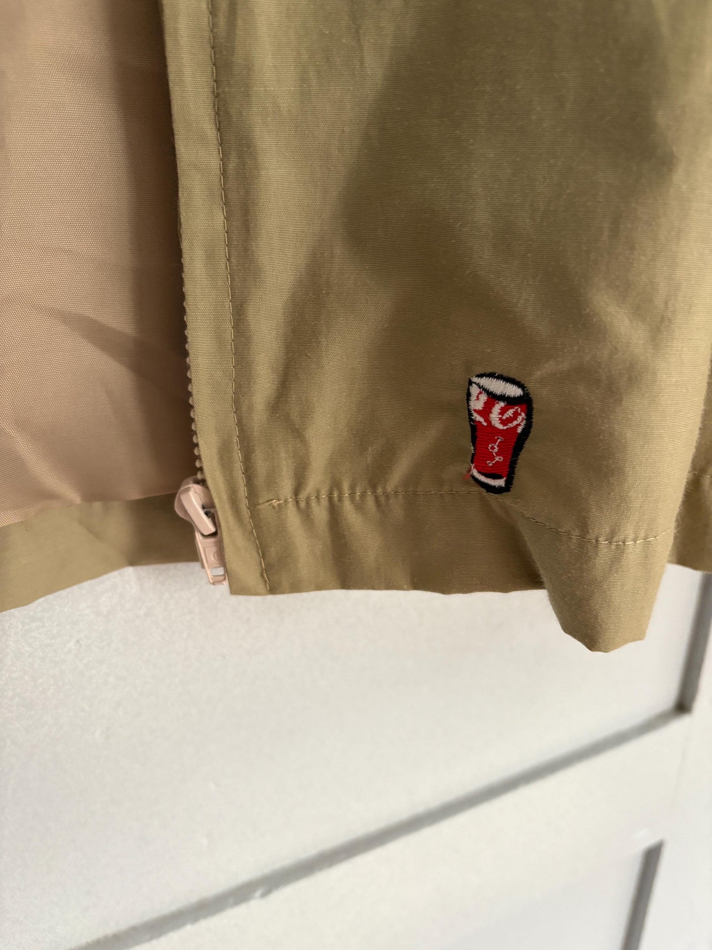 Vintage Coca-Cola Light Windbreaker, 90s Beige Zip-Up Jacket, Retro Lightweight Coat, Spain Exclusive, Size XL, Made in Spain