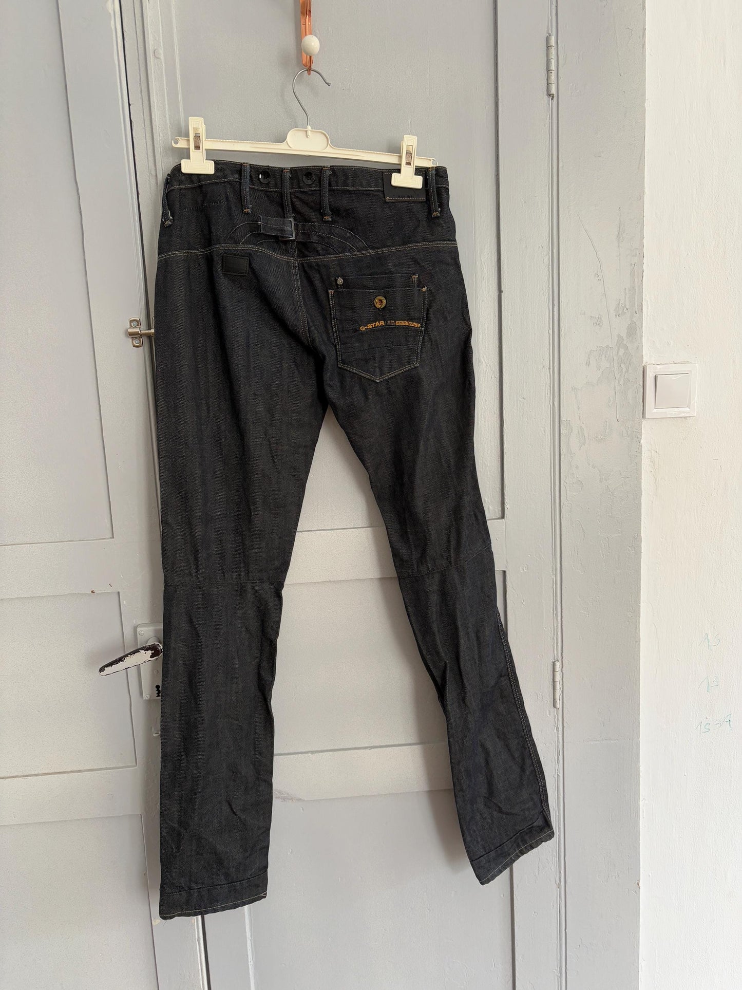 G-Star Originals Black Denim Jeans – Slim Straight Fit – Utility Pocket Detail – Size 29