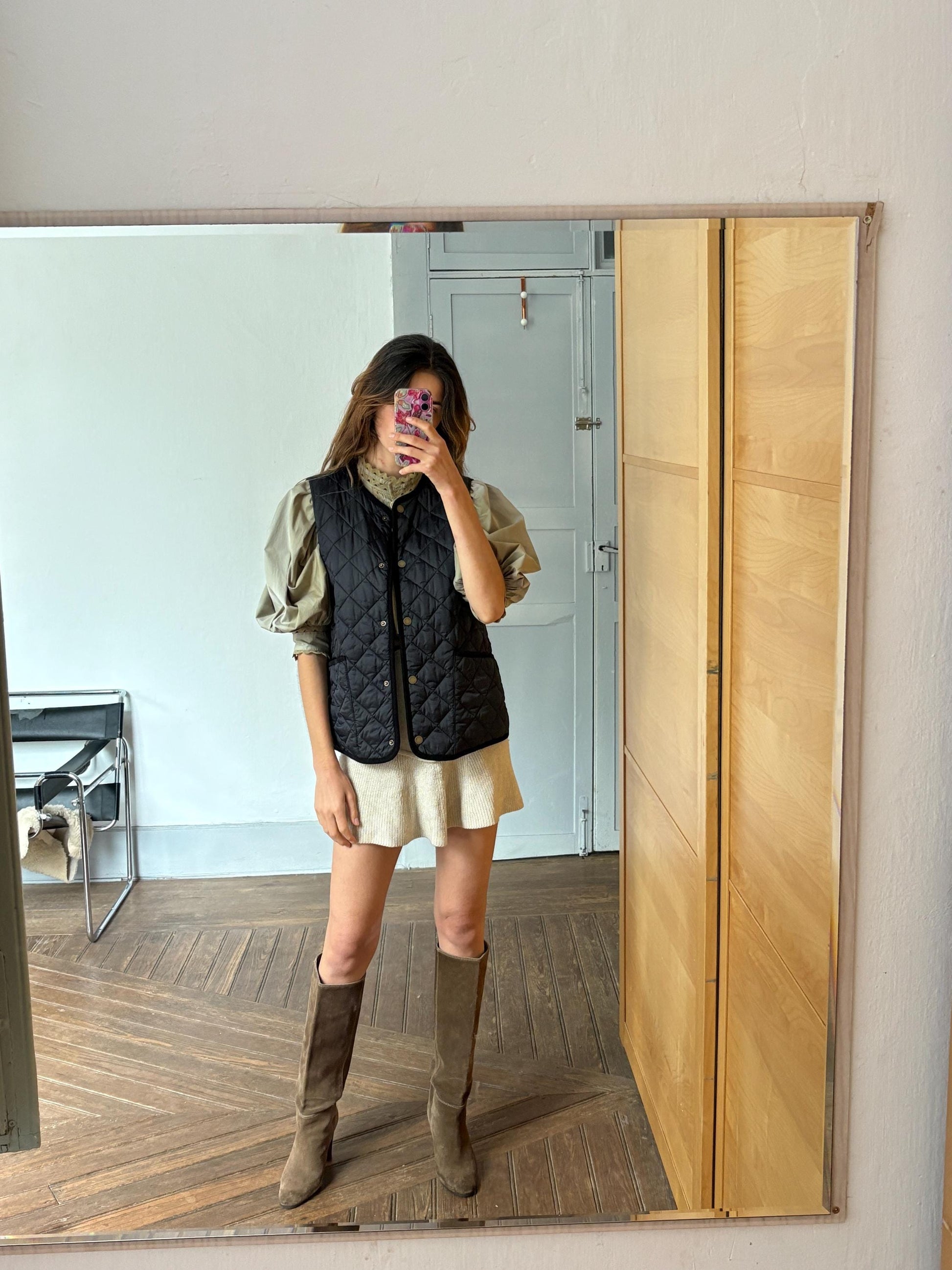 Lloyd’s Quilted Vest, Black Lightweight Puffer Vest, Classic Lined Gilet, Women’s Size M, Elegant Fall Layer, Preppy Country Style